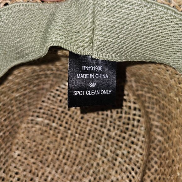 HBY Miami Wide Brim Sun Hat Tan & White Straw Women’s Bendable Rim Men One Size main image 9